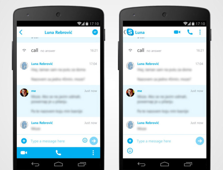 Redesigning Skype for Android Chat