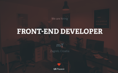 UX Passion is hiring a front-end developer